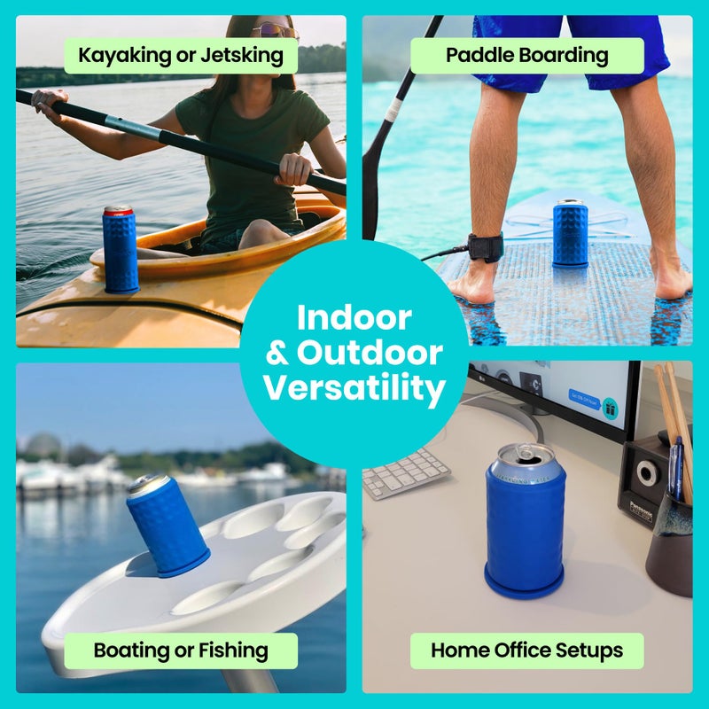 SquidCup Sqoozie Non-Tipping Insulated Boat Can Holder (Island Blue, Standard) Portable, Magnetic & Suction for SUP's, Kayaks, RVs, ATV, Garage and More - Image 4